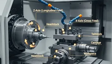 How Movements and Axes Work in a Lathe Machine